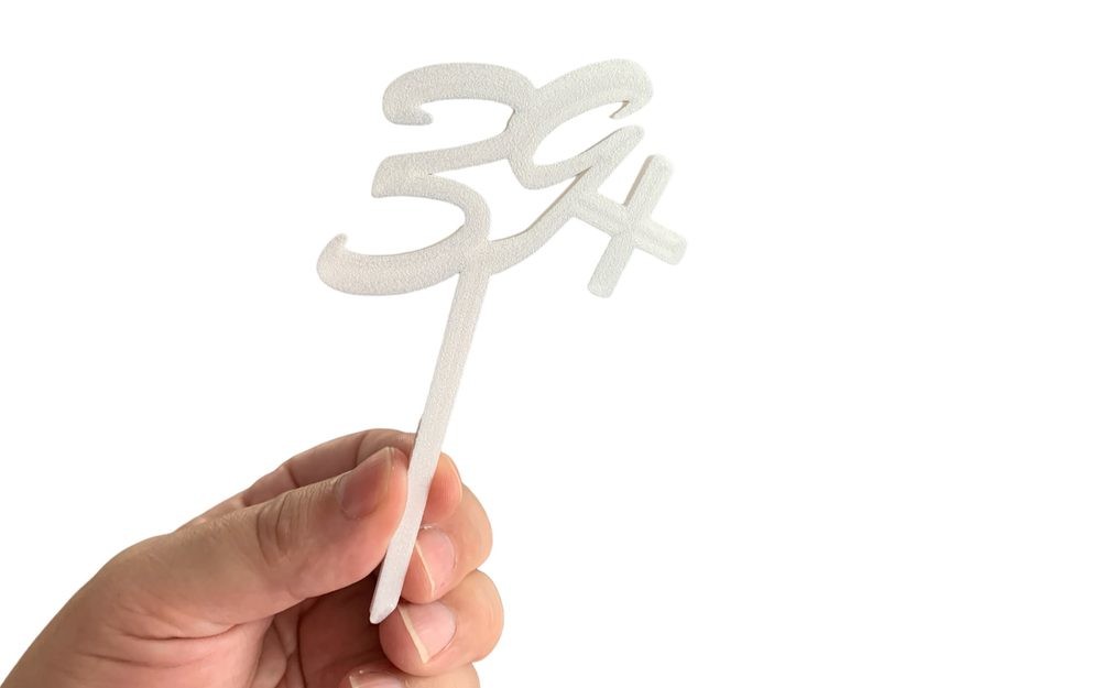 Zápich narozeninový - 39+ - bílý - 3D tisk - Dortmarket