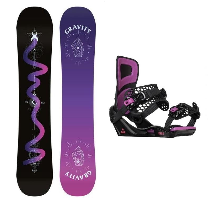 Gravity Sirene Black 23/24 dámský snowboard + Gravity Rise black/purple vázání + sleva 400,- na příslušenství