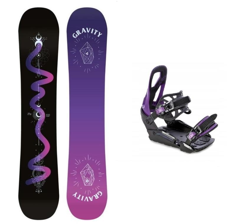 Gravity Sirene Black 23/24 dámský snowboard + Raven S230 Black/violet vázání