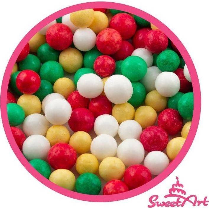 SweetArt cukrové perly Golden Christmas mix 7 mm (80 g)