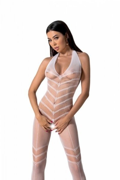 Passion BS100 bílý Bodystocking One size bílá