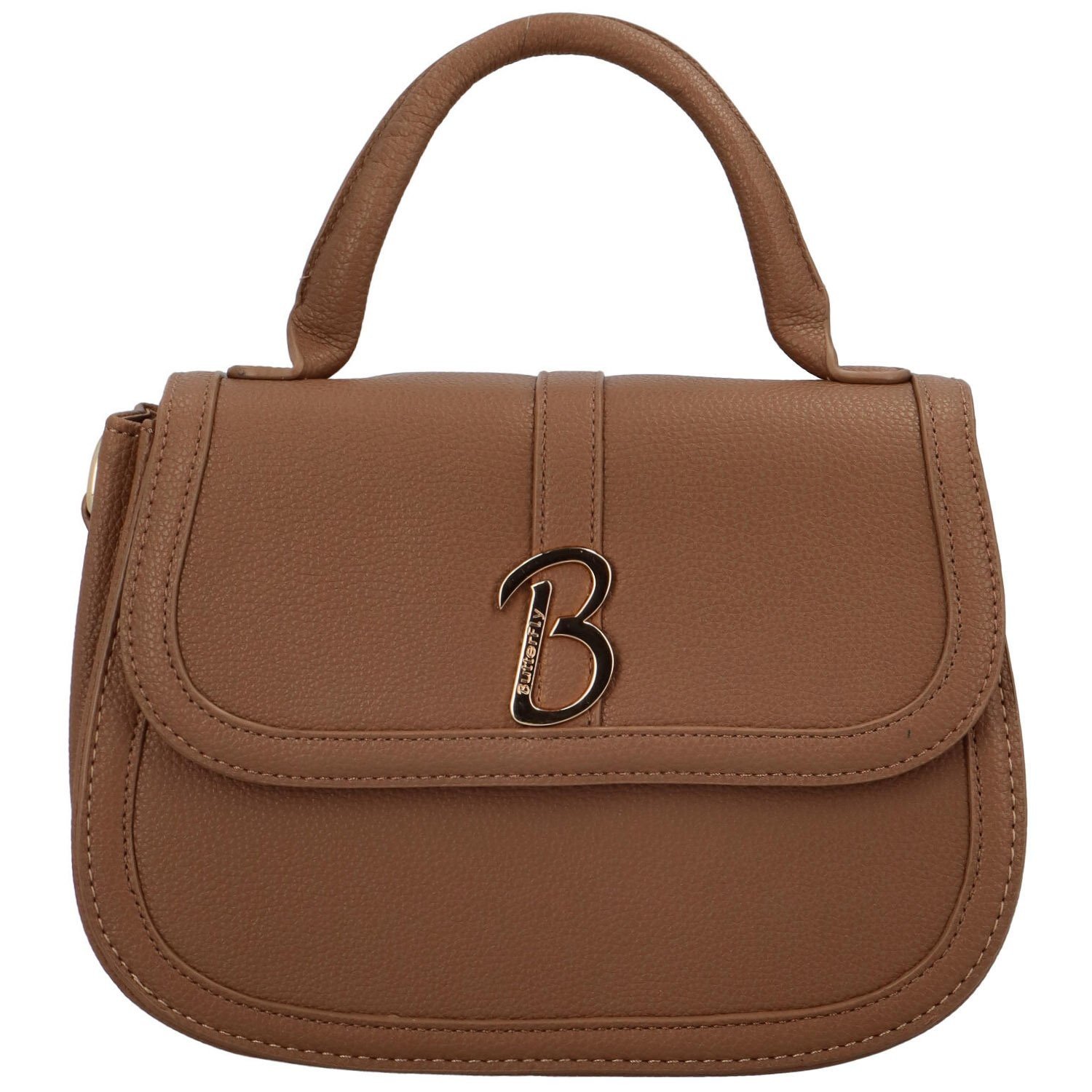 Atraktivní malá koženková kabelka do ruky Debora, khaki