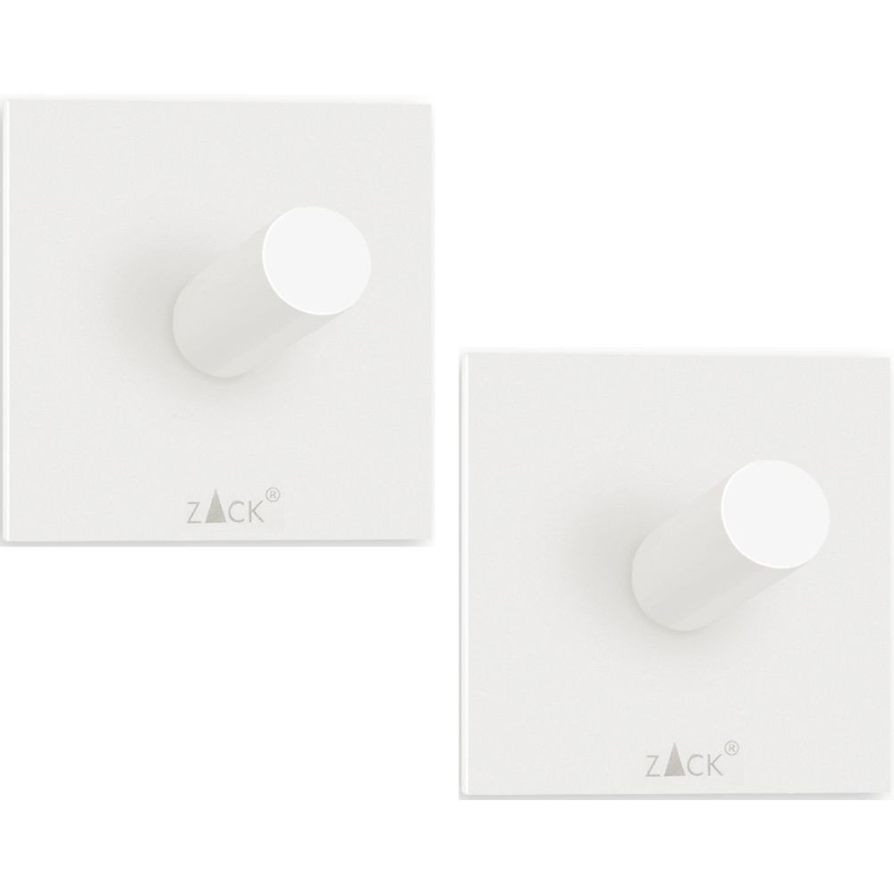 Háček na ručník DUPLO 4 cm, sada 2 ks, bílá, nerezová ocel, Zack