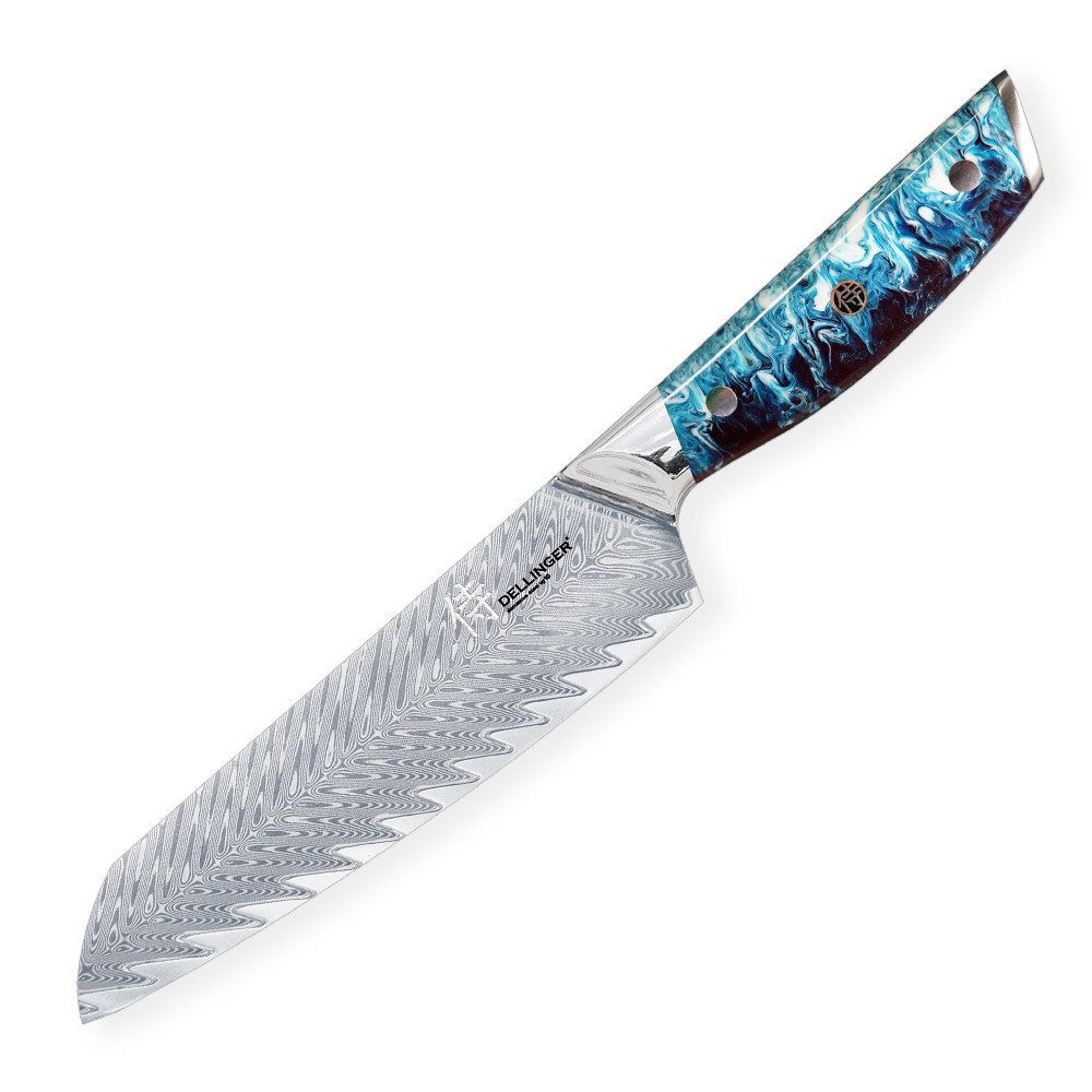 Santoku nůž RESIN FUTURE 17 cm, modrá, Dellinger