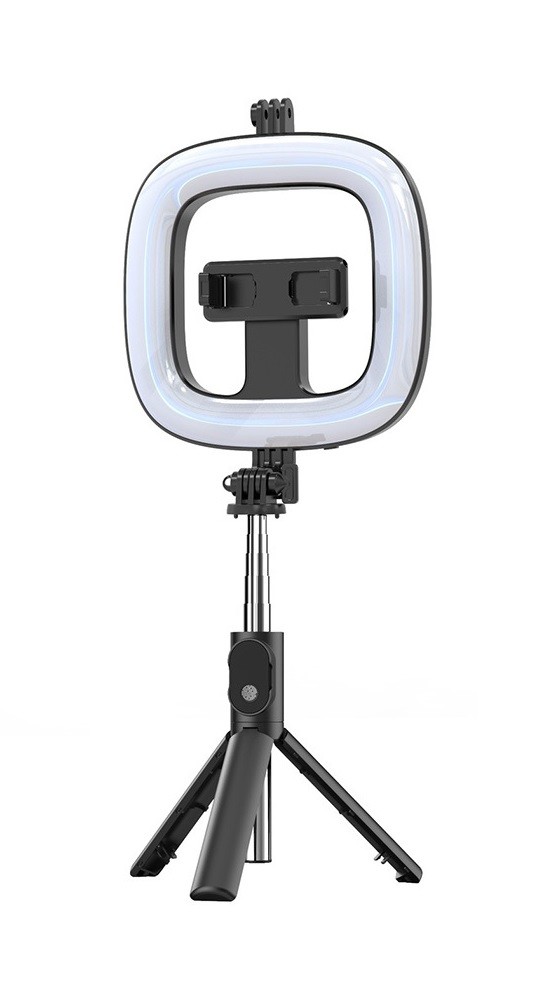 Bluetooth selfie tyč Ring Light P20D s LED osvětlením černá 110303