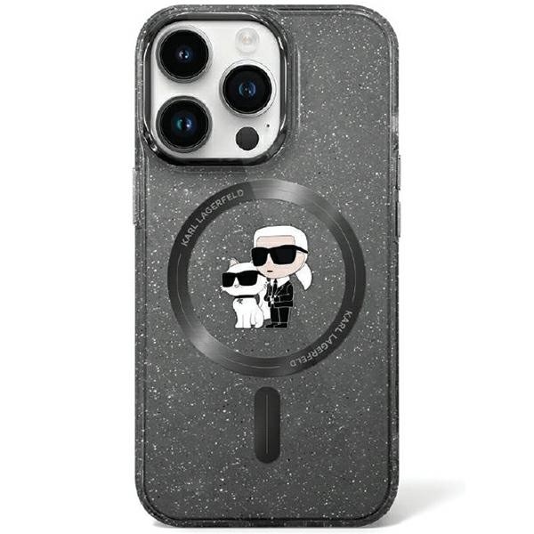 Originální pouzdro KARL LAGERFELD 3D Karl&Choupette Glitter MagSafe KLHMN61HGKCNOK pro Iphone 11/ Xr Black