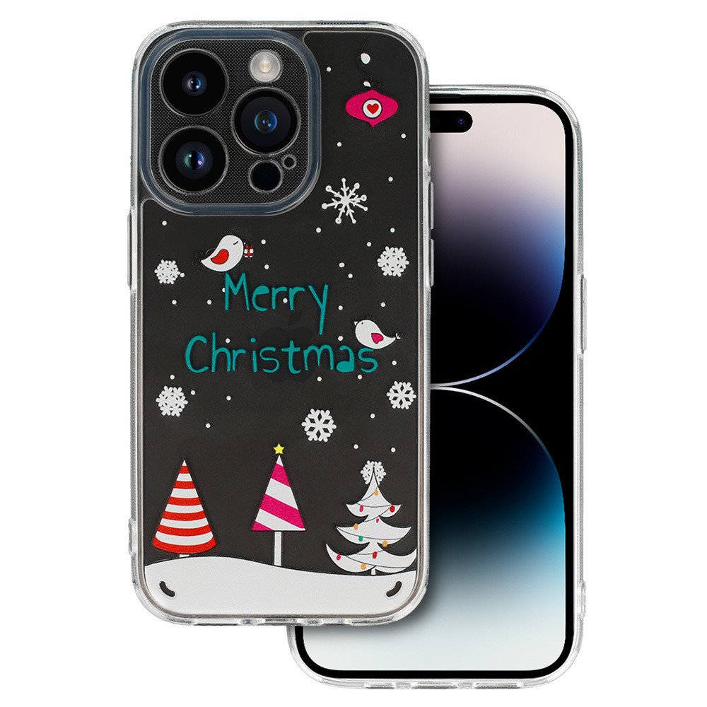 Vánoční pouzdro TEL PROTECT pro Iphone 15 Pro Design 4 Clear