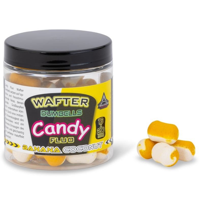 Anaconda wafter dumbells Candy fluo coconut-banana 16x20mm 90g-2204706