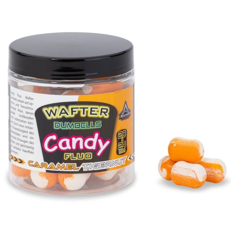 Anaconda wafter dumbells Candy fluo tigernut-caramel 16x20mm 90g-2204701