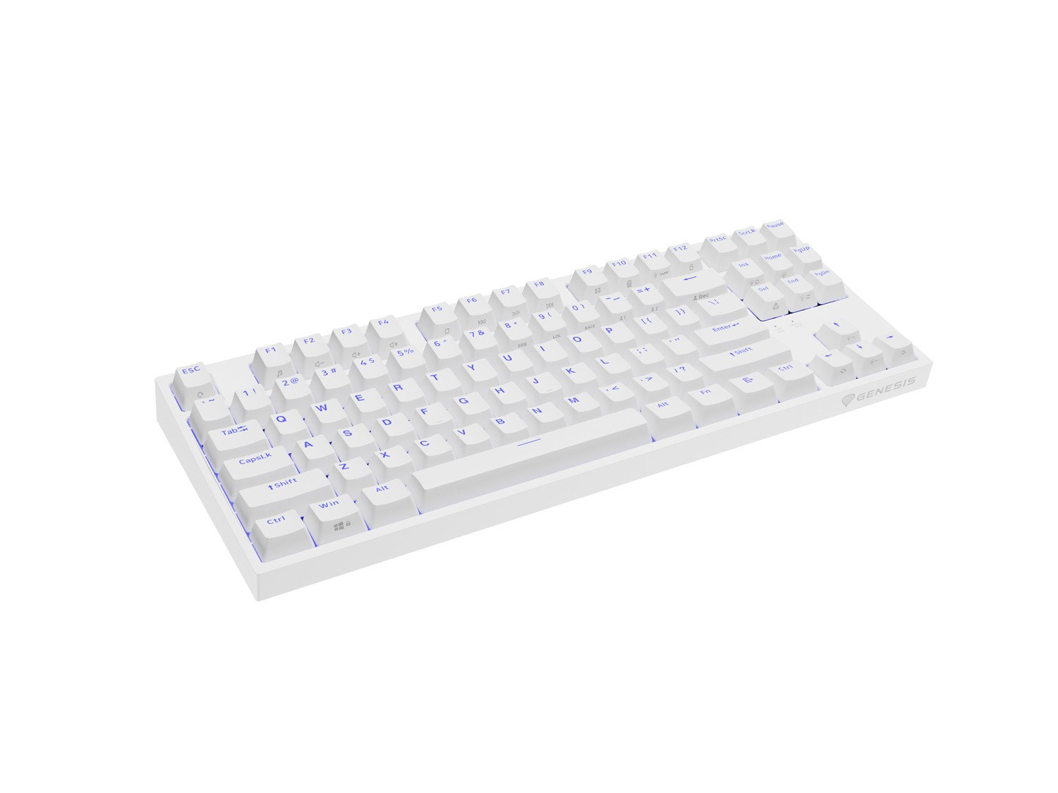 Genesis herní mechanická klávesnice THOR 404/RGB/Gateron Yellow Pro/Drátová USB/US layout/Bílá