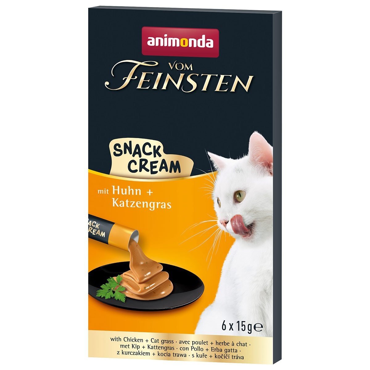 Animonda Vom Feinsten Adult Snack-Cream - výhodné balení 24 x 15 g kuřecí maso a kočičí tráva