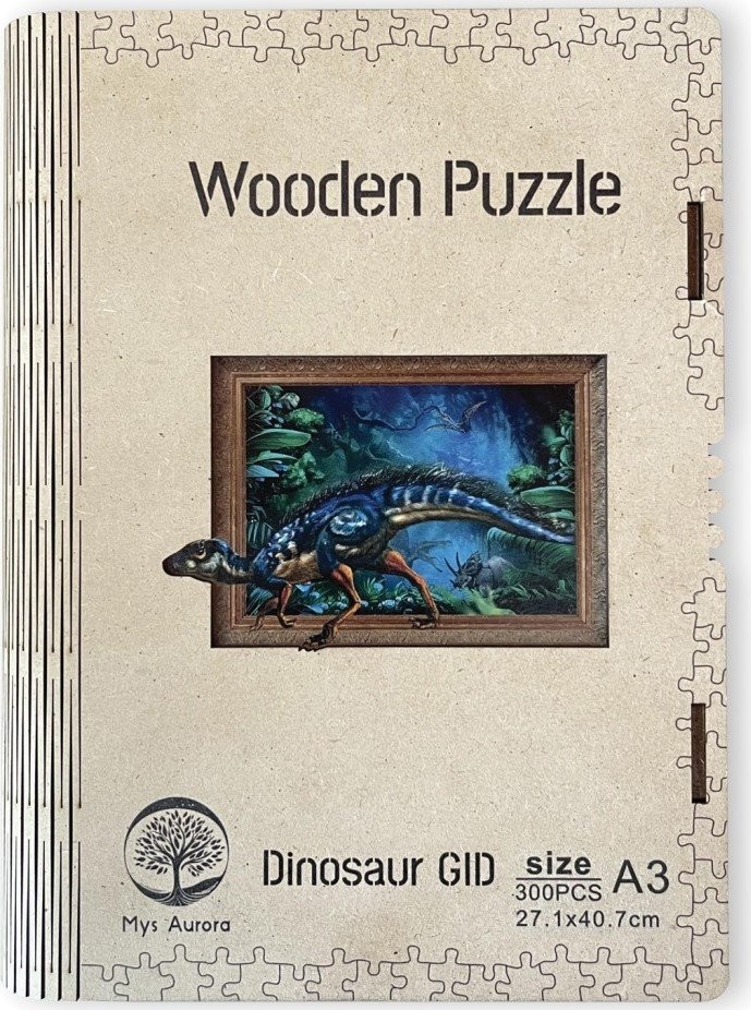 Dřěvěné puzzle/Dinosaurus A3 svítící ve - EPEE