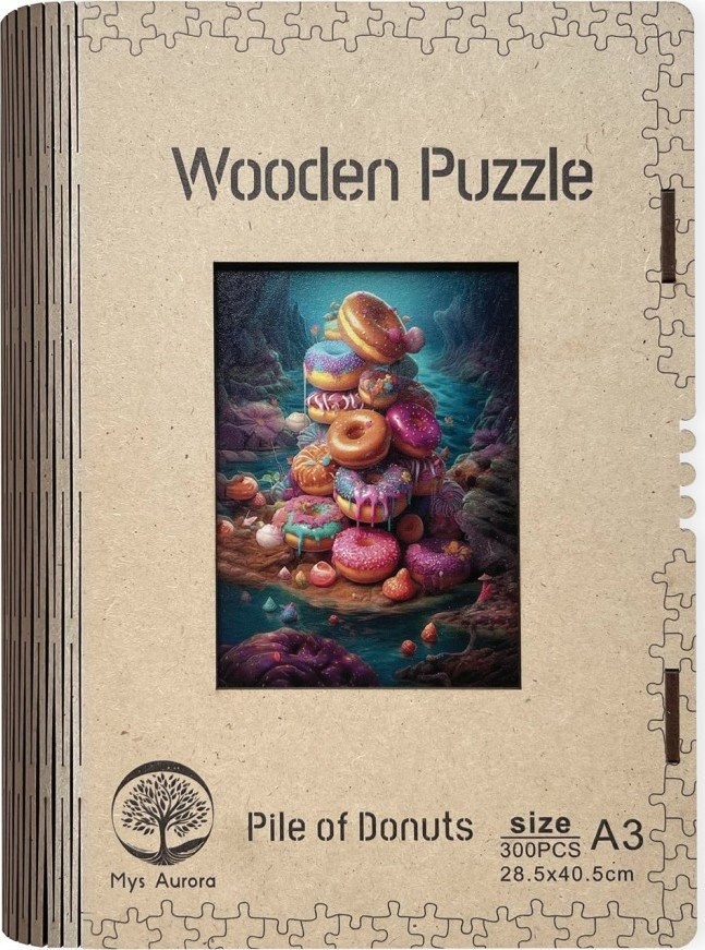 Dřěvěné puzzle/Hromada donutů A3 - EPEE