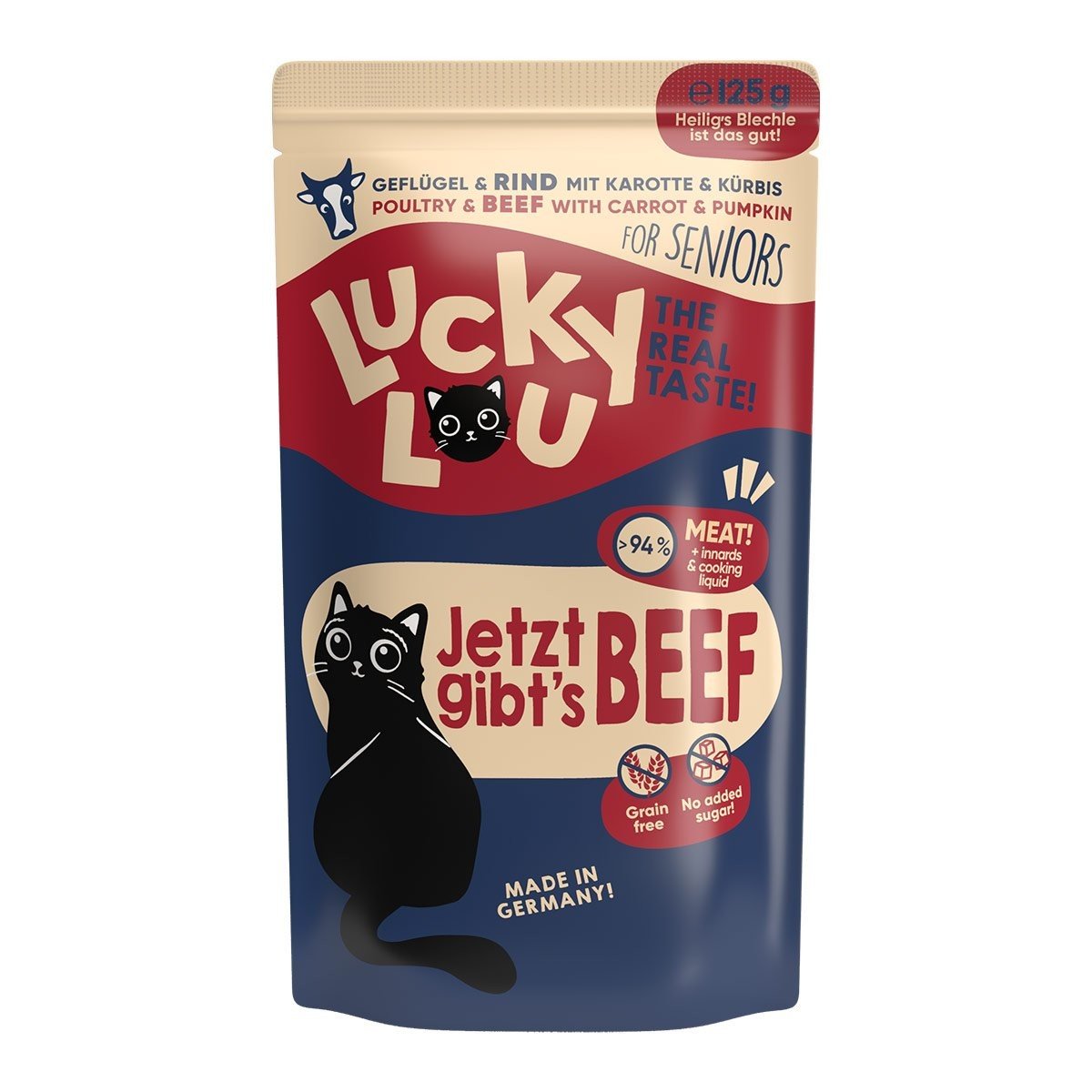 Lucky Lou Lifestage Senior drůbež a hovězí maso 16 × 125 g