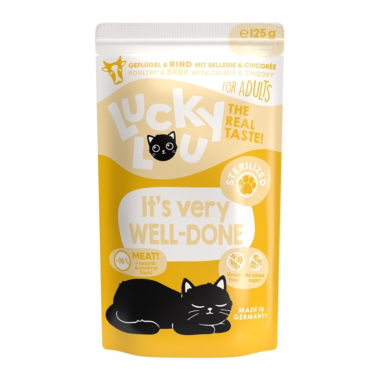 Lucky Lou Lifestage Sterilized drůbež a hovězí maso 16 × 125 g