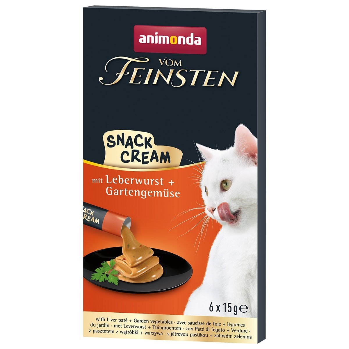 animonda vom Feinsten Snack Cream játrová paštika + zahradní zelenina 6 × 15 g