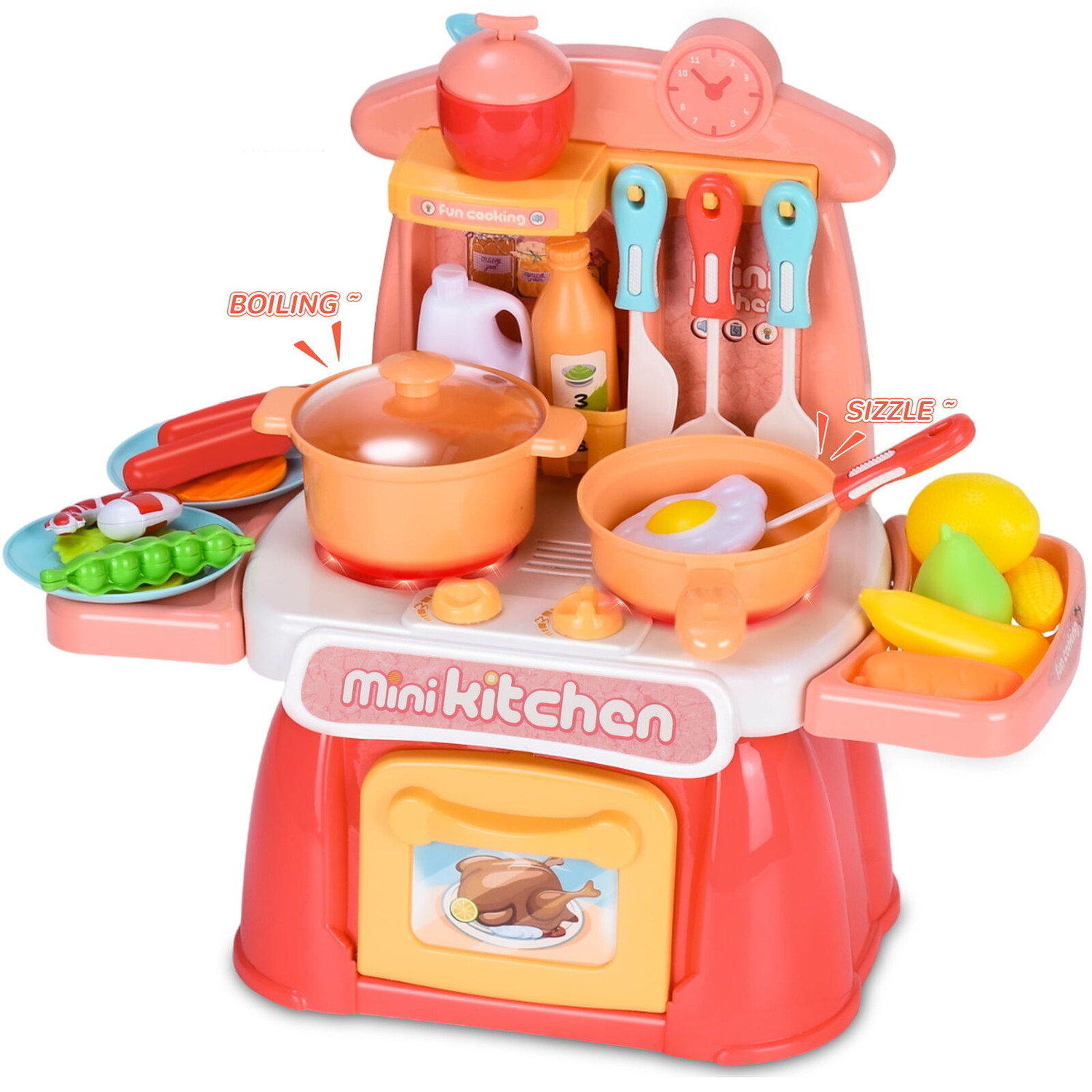 Mamido Mamido Dětská kuchyňka mini se zvukovým a svítícími efekty růžová
