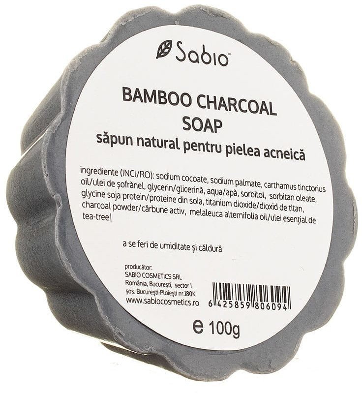 Sabio Cosmetics Bambusové mýdlo s aktivním uhlím 100 g