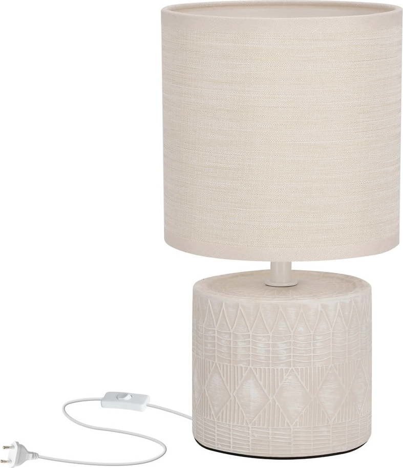 Béžová stolní lampa s textilním stínidlem (výška 26 cm) Dina – Candellux Lighting
