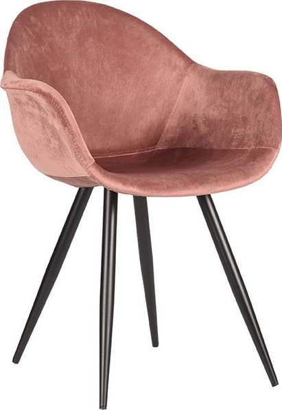 Světle růžové sametové jídelní židle v sadě 2 ks Forli – LABEL51