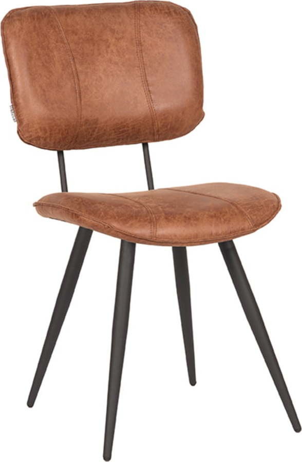 Koňakově hnědé kožené jídelní židle v sadě 2 ks Fos – LABEL51