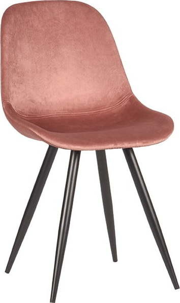 Světle růžové sametové jídelní židle v sadě 2 ks Capri – LABEL51