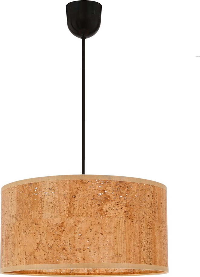 Koňakově hnědé závěsné svítidlo s textilním stínidlem ø 30 cm Ecoline – Candellux Lighting
