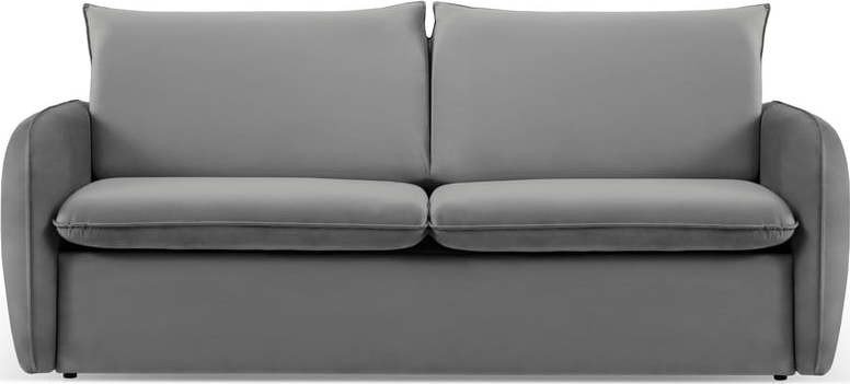 Šedá sametová rozkládací pohovka 214 cm Vienna – Cosmopolitan Design