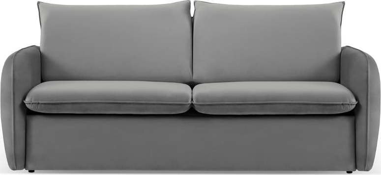 Šedá sametová rozkládací pohovka 194 cm Vienna – Cosmopolitan Design