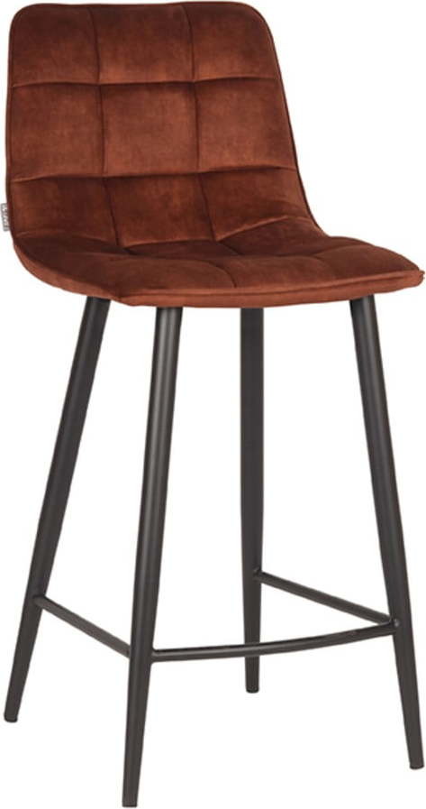 Koňakově hnědé sametové barové židle v sadě 2 ks 94 cm Jelt – LABEL51