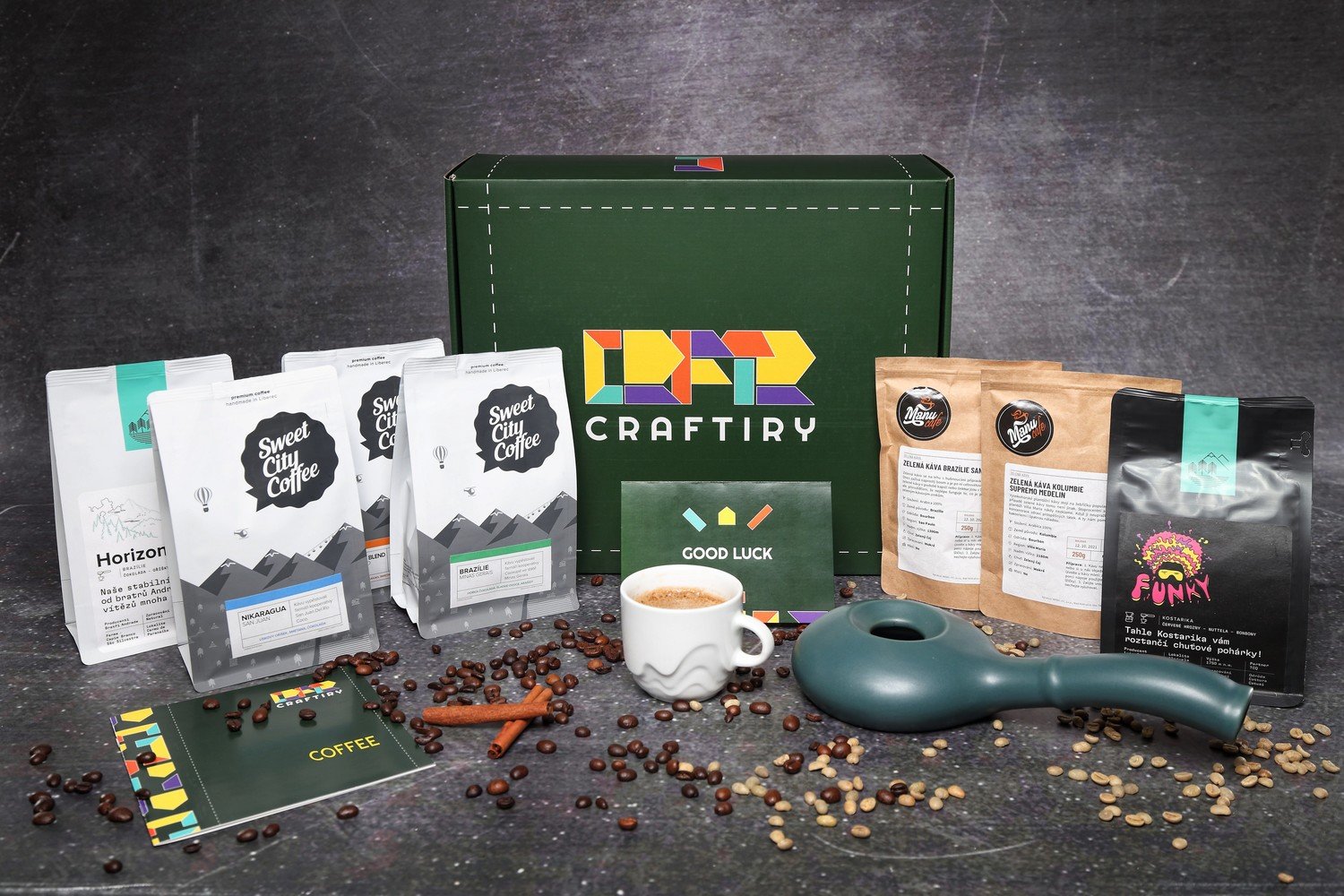 Domácí degustace 4 druhů káv + sada na domácí pražení kávy