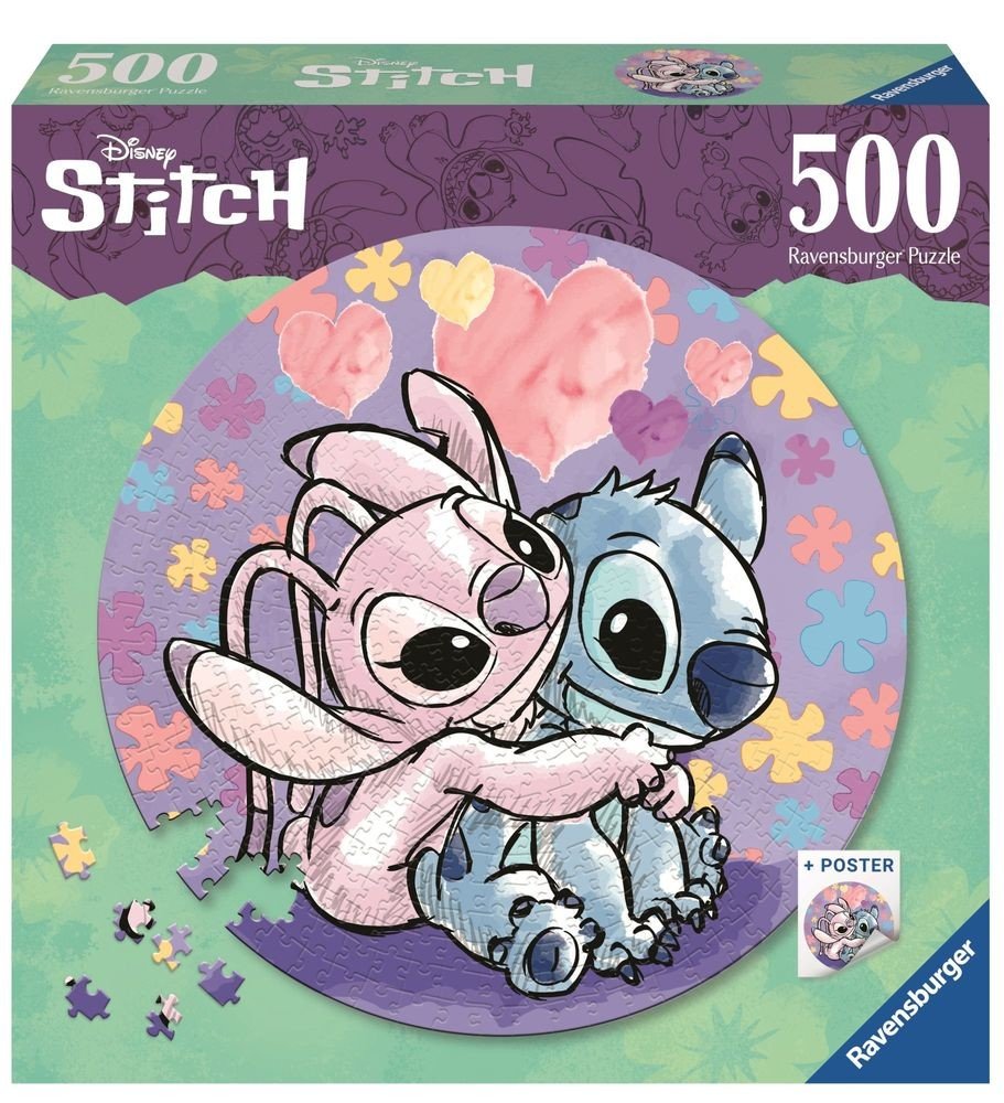 Ravensburger Puzzle kruhové - Disney Stitch 500 dílků