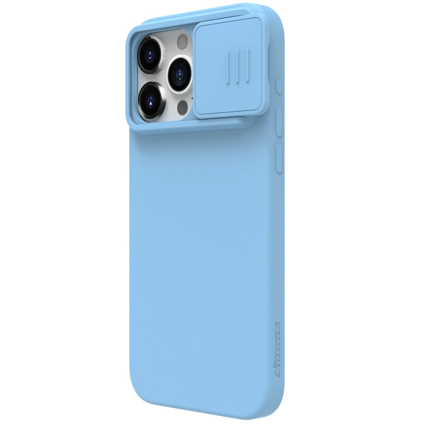 Silikonový kryt Nillkin CamShield Silky pro Apple iPhone 15 Pro Max, blue haze
