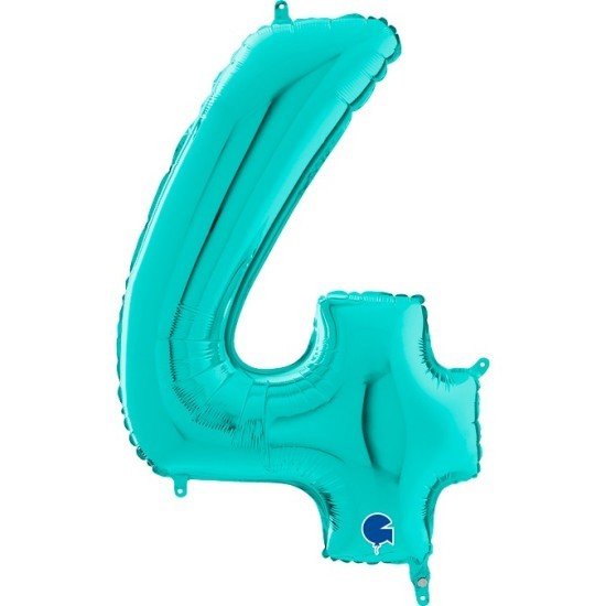 Grabo Balloons Fóliový balónek 66 cm - číslice 4 - modrá tiffany - W261704Ti-P