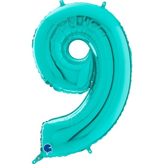 Grabo Balloons Fóliový balónek 66 cm - číslice 9 - modrá tiffany - W261709Ti-P