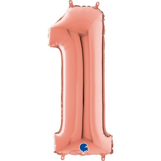 Grabo Balloons Fóliový balónek 66 cm - číslice 1 - rose gold - W262301RG-P