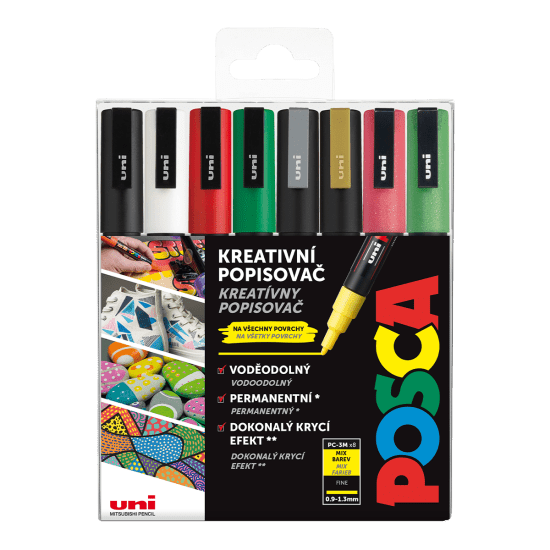 Sada akrylových popisovačů Posca PC-3M - CHRISTMAS - 8 ks - P230599308