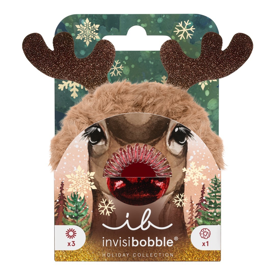 Invisibobble Dárková sada vlasových doplňků Holidays Red Nose Reindeer 4 ks