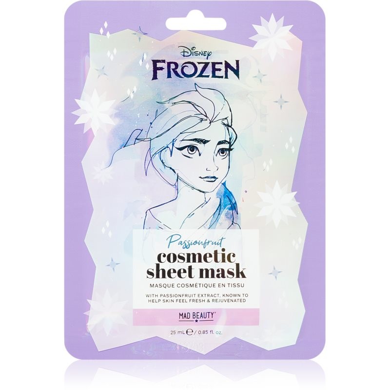 Mad Beauty Frozen Elsa plátýnková maska s rozjasňujícím a hydratačním účinkem 25 ml