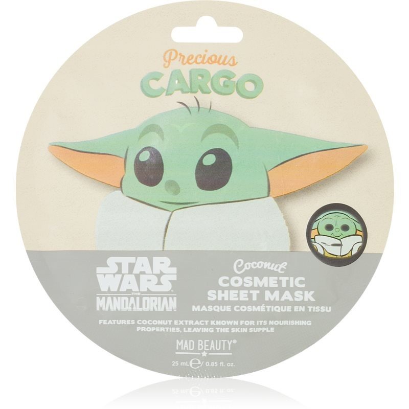 Mad Beauty Star Wars Grogu plátýnková maska se zjemňujícím účinkem 25 ml