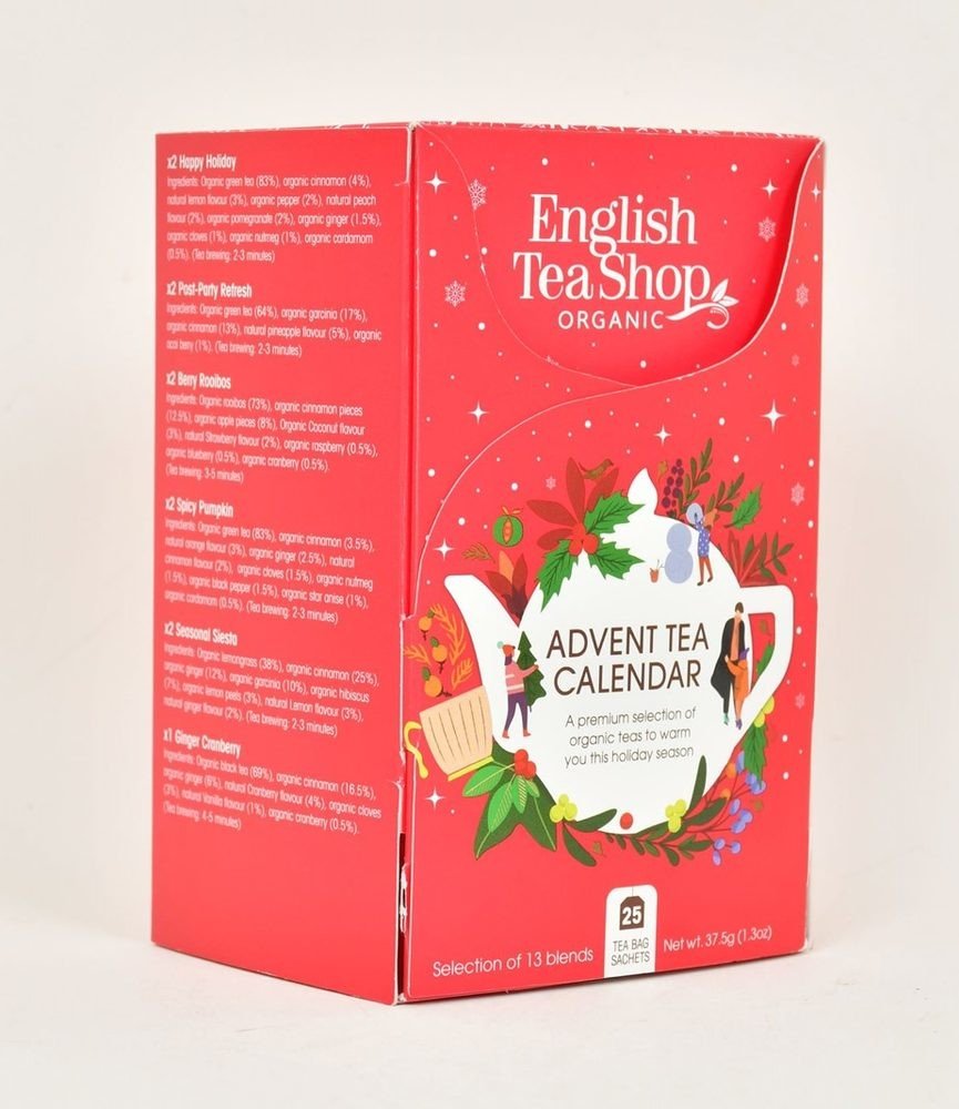 ENGLISH TEA SHOP Adventní kalendář 25 ks - červená