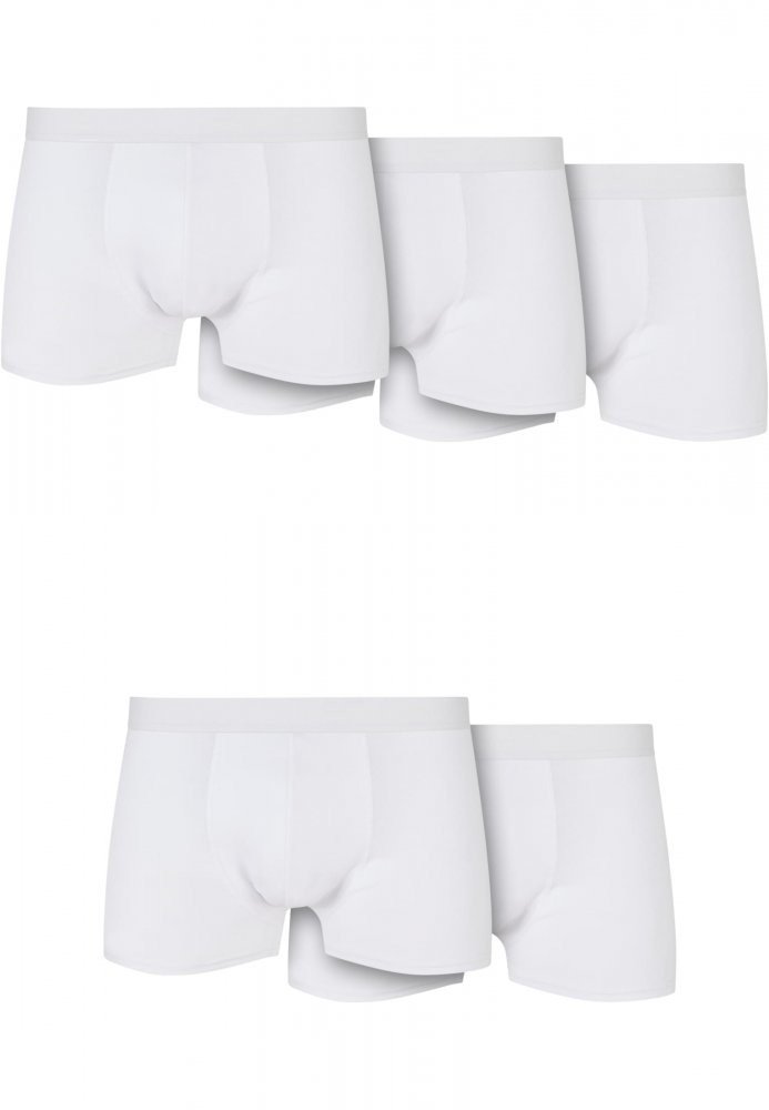 Solid Organic Cotton Boxer Shorts 5-Pack - white+white+white+white+white 3XL