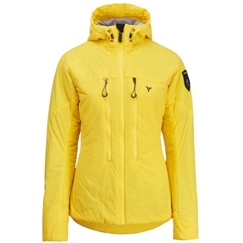 Bunda Silvini Lupa WJ2102 - dámské, zateplená, s kapucí, žlutá neon-dřevěné uhlí - velikost 2XL