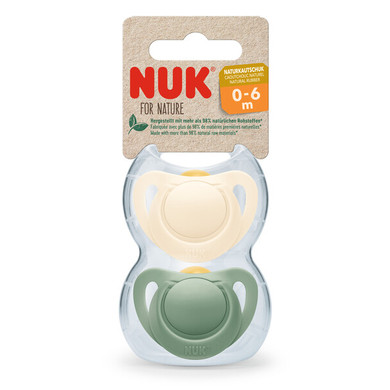 NUK Dudlík pro Nature Latex 0-6 měsíců zelený / krémový 2-pack