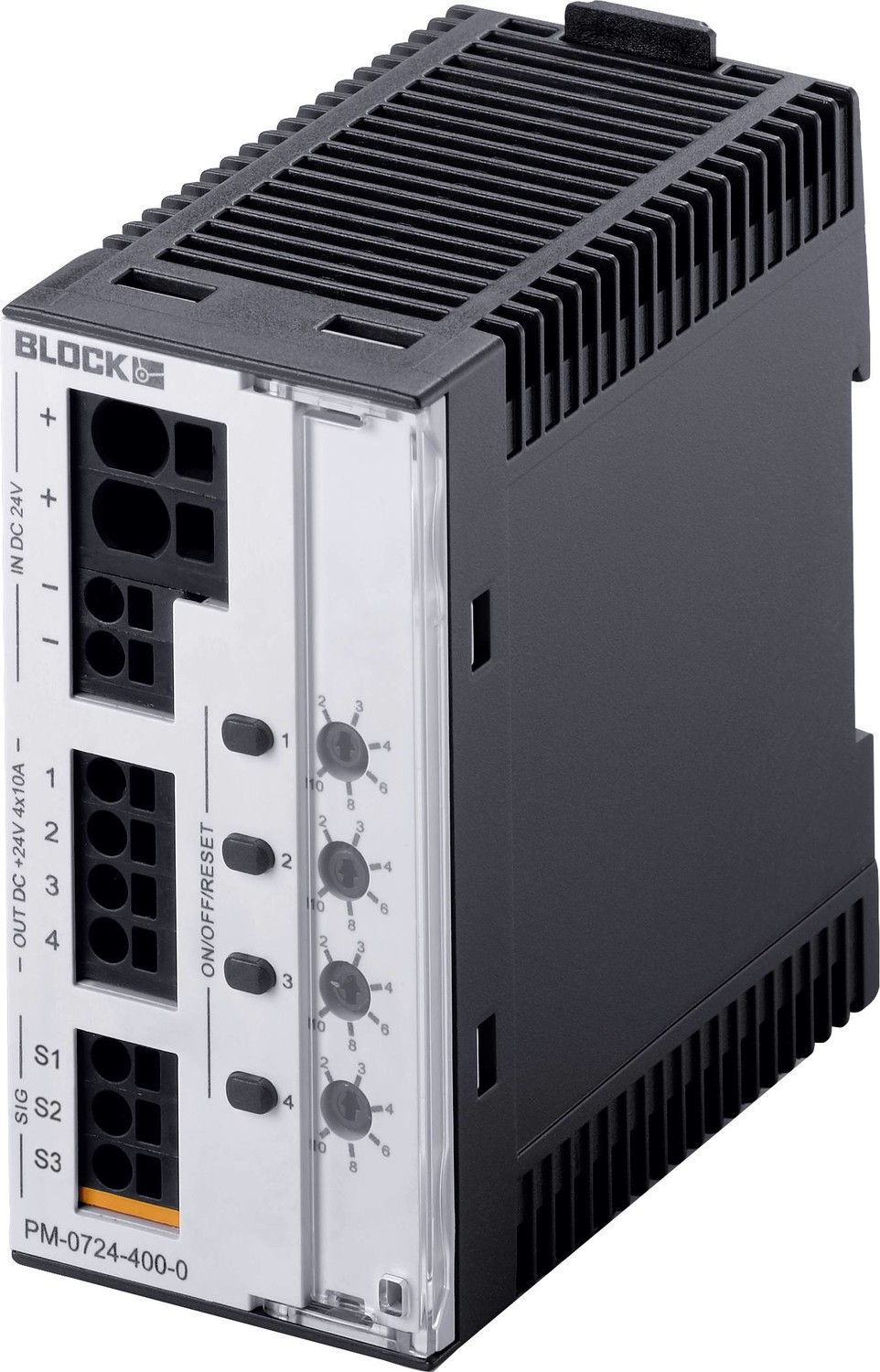Block PM-0724-400-0 elektronický ochranný jistič 24 V/DC 10 A Počet výstupů:4 x Obsahuje 1 ks
