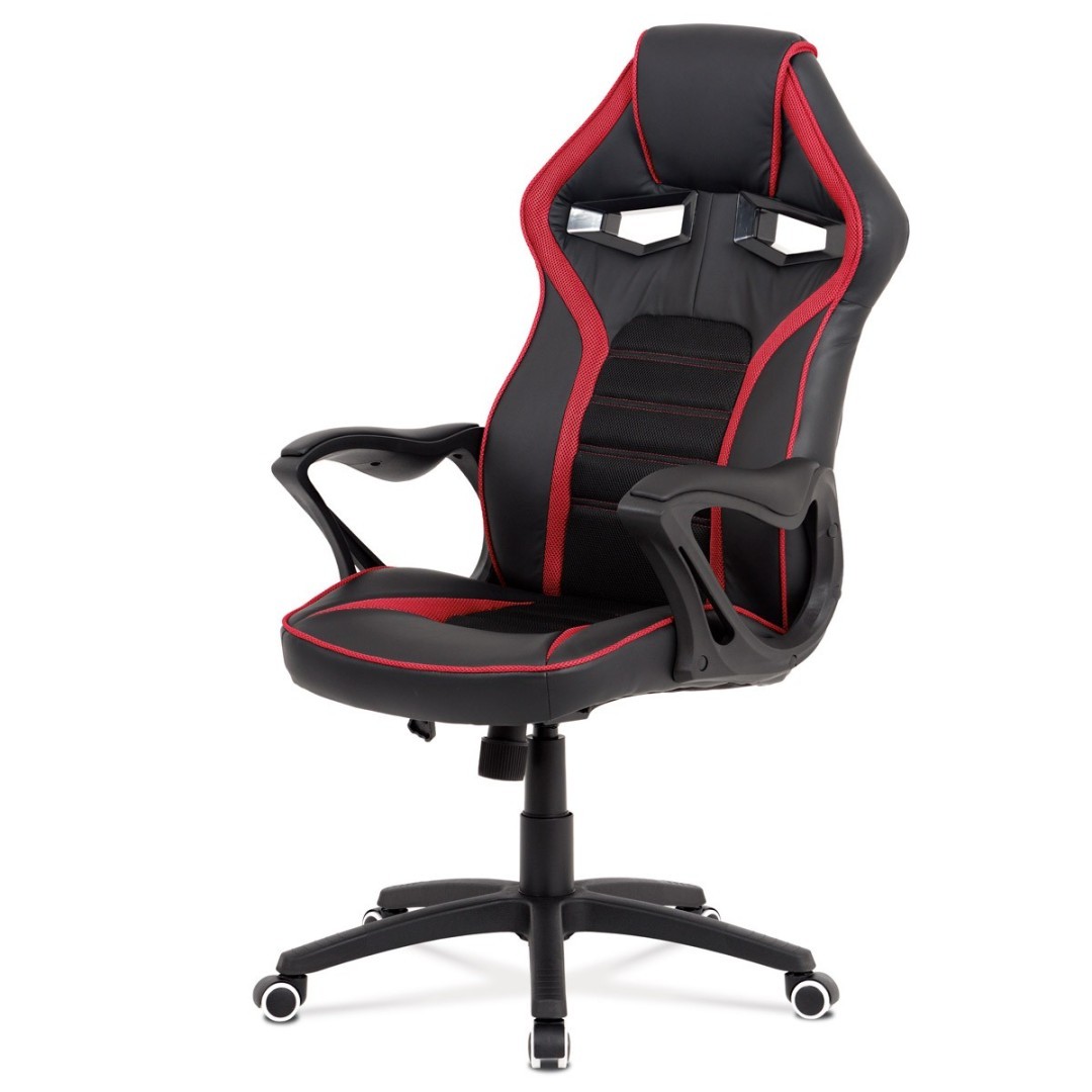 Autronic Herní i kancelářská židle - černo-červená - 66 x 115-122 x 73 cm