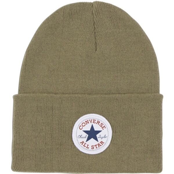 Converse CHUCK PATCH BEANIE  Unisexová zimní čepice, khaki, veľkosť UNI