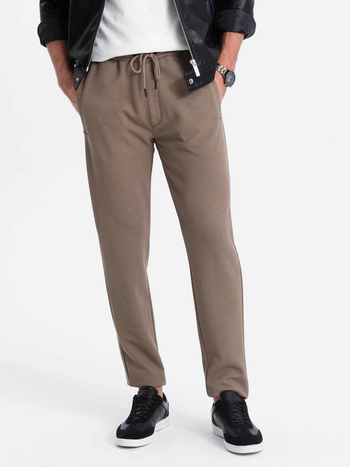 Ombre Men's carrot cut sweatpants - brown