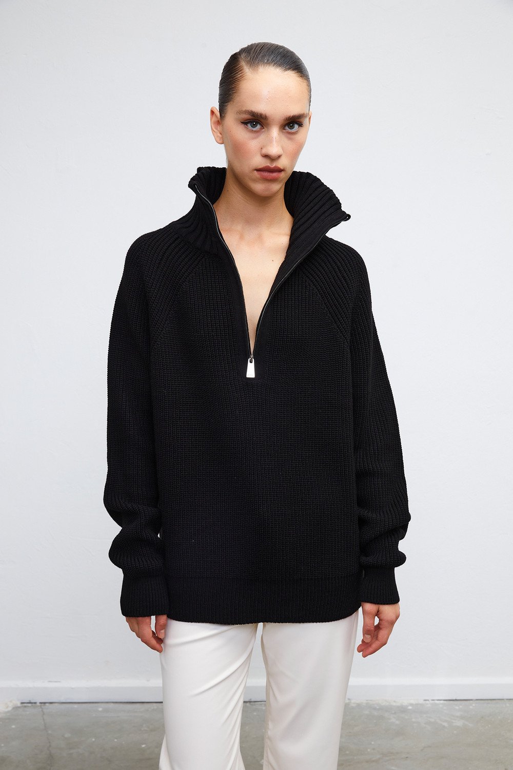 VATKALI Zippered high-neck sweater
