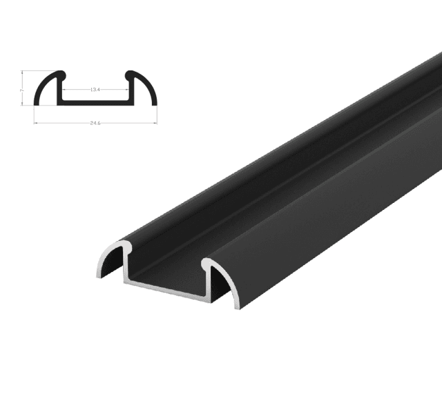 Tech-Light Hliníkový profil P2-1 1m pro LED pásky, černý